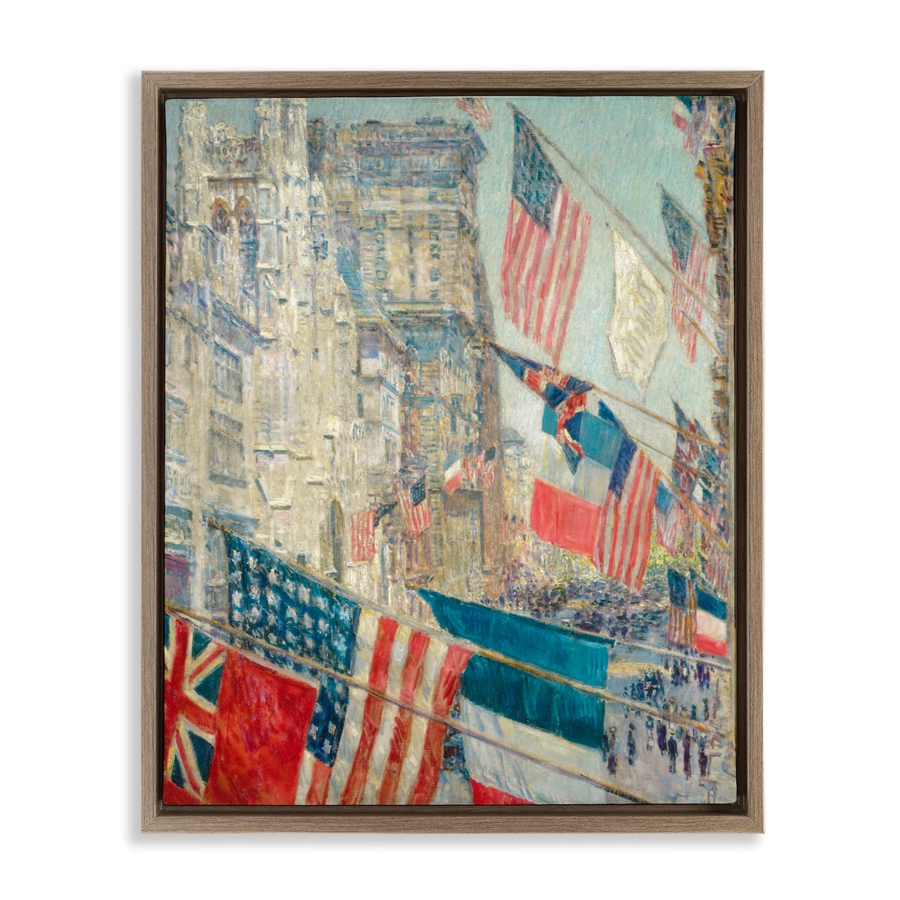 Stupell Industries Classic Americana Flags Floater Framed Art